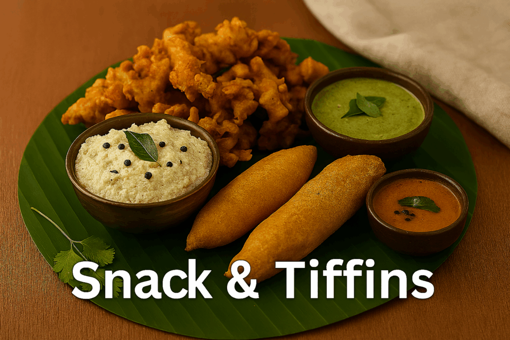 🧆 Snacks & Tiffins featuring crispy bajji and pakodi